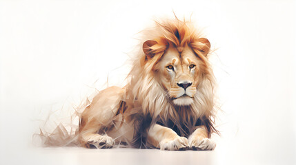 portrait of a lion isolated