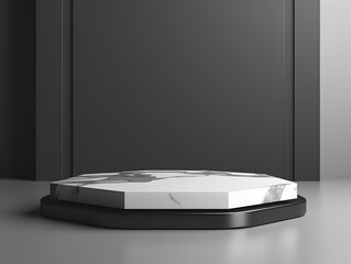 Modern Marble Scale with Octagon Frame and Black Detail