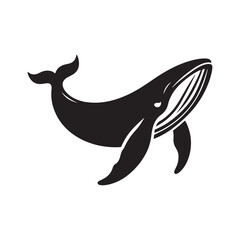 Ocean Majesty: Vector Whale Silhouette - Capturing the Grandeur and Grace of Earth's Largest Marine Mammals. whale illustration, whale vector.
