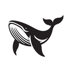 Ocean Majesty: Vector Whale Silhouette - Capturing the Grandeur and Grace of Earth's Largest Marine Mammals. whale illustration, whale vector.