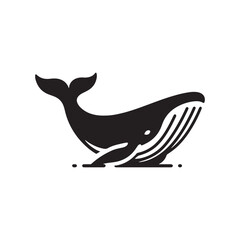 Ocean Majesty: Vector Whale Silhouette - Capturing the Grandeur and Grace of Earth's Largest Marine Mammals. whale illustration, whale vector. © Wolfe 