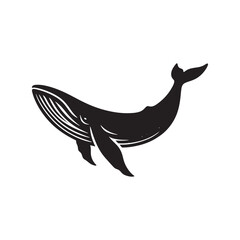 Ocean Majesty: Vector Whale Silhouette - Capturing the Grandeur and Grace of Earth's Largest Marine Mammals. whale illustration, whale vector. © Wolfe 