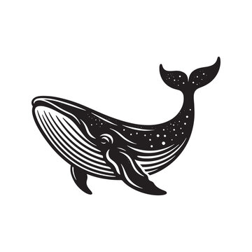 recommend clip art: Ocean Majesty: Vector Whale Silhouette - Capturing the Grandeur and Grace of Earth's Largest Marine Mammals. whale illustration, whale vector.
