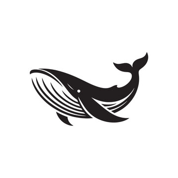 recommend clip art: Ocean Majesty: Vector Whale Silhouette - Capturing the Grandeur and Grace of Earth's Largest Marine Mammals. whale illustration, whale vector.