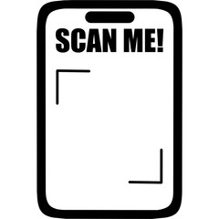 QR code frame, QR Code Scan, Scan me text.