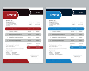 Flat design driving invoice
