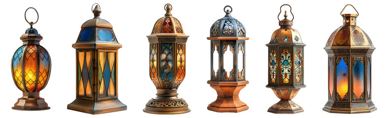 Classic Style Lantern Lamp Set for Decor - obrazy, fototapety, plakaty