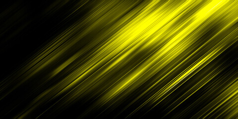Abstract futuristic background. Bright Yellow motion blur lines set against a black background. Flashes of light. Neon glow. Sci fi concept. Technology and innovation background. 