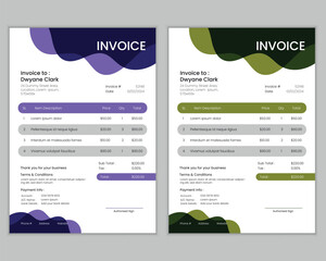 Abstract traditional style minimal invoice template