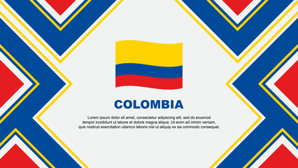 Colombia Flag Abstract Background Design Template. Colombia Independence Day Banner Wallpaper Vector Illustration. Colombia Vector
