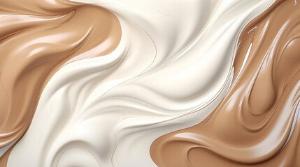Abstract swirls of foundation in varying shades of tan and white with a creamy, smooth texture.