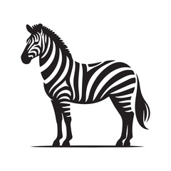 Fototapeta na wymiar Vector Zebra Silhouette - Embracing the Grace and Beauty of Africa's Iconic Striped Equine. Zebra illustration, Zebra vector.
