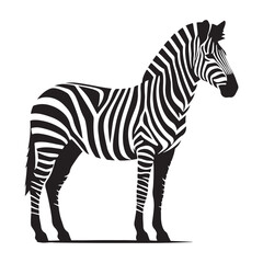 Vector Zebra Silhouette - Embracing the Grace and Beauty of Africa's Iconic Striped Equine. Zebra illustration, Zebra vector.