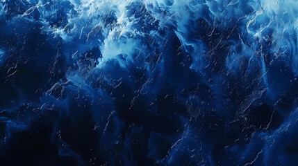 Aerial View of Turbulent Deep Blue Ocean Waves Abstract Background