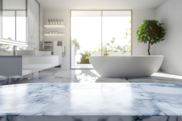 Fototapeta na wymiar Elegant Marble Bathroom with UHD Image