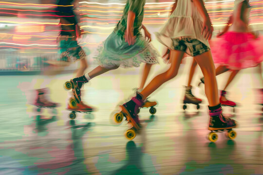 faceless kids skating at a risk