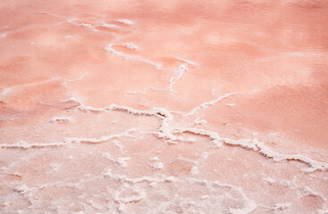 Camargue, France. Europe's largest salt marshes Salin-de-Giraud, sea salt production, pink sea salt lake, Salins d’Aigues-Mortes. 
