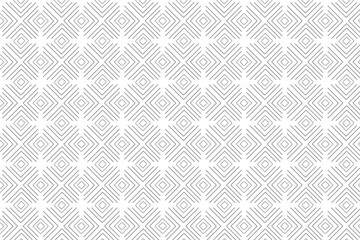 Fototapeta premium Black abstract line geometric diagonal square seamless pattern on the white background.Ethnic wallpaper. Tribal signs. Symbols background