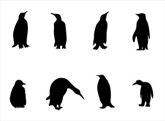 penguin silhouettes vector