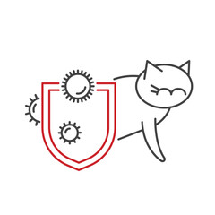 Cat virus protection icon, sign, pictogram. Potential viral infections in cats.