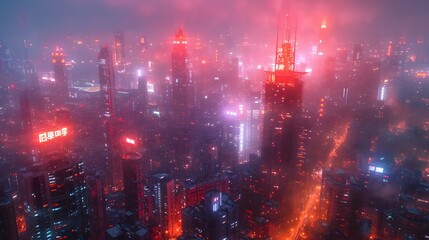 futuristic cityscape at night