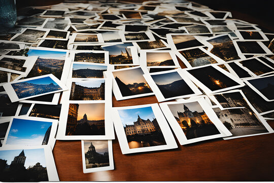 many polaroid photos