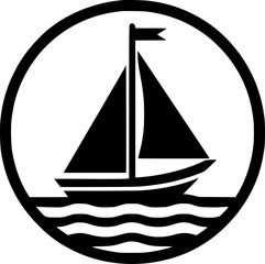 Sailboat vector icon. filled flat sign for mobile concept and web sign, symbol, vector, art