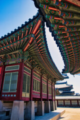 Fototapeta na wymiar Seoul , South Korea - March 01,2024 : Winter at Gyeongbokgung Palace best landmark in Seoul,South Korea