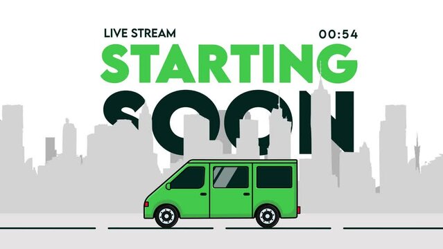 Streaming Starting Soon 1 Minute Countdown - Car and City Animation