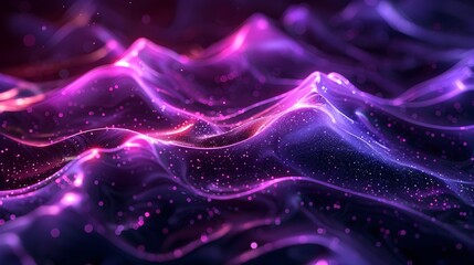 Abstract Wave in Magenta and Indigo with Sparkles