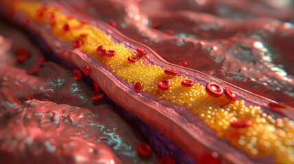 Atherosclerosis artery a lifelike model showing the challenge within - obrazy, fototapety, plakaty
