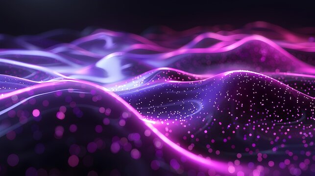 Abstract Purple Waves Digital Art