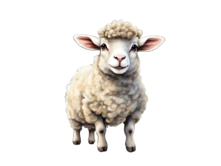 Png watercolor lamb, on transparent background, sublimation for t-shirt and postcard, your design