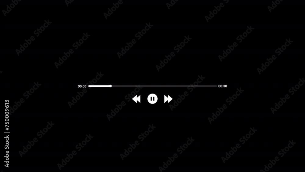 Poster music player progress bar button with audio reactor, music timeline or video track player, timeline 