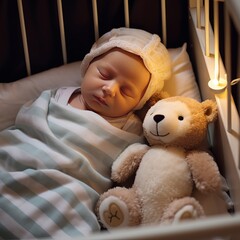 Newborns sleep in the first days of life.