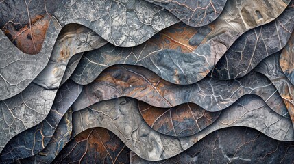 Pattern mimicking the natural veining of leaves and stones