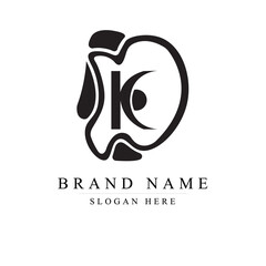 Creative DK Letter Logo Design with Swoosh Icon Vector, K logo design

