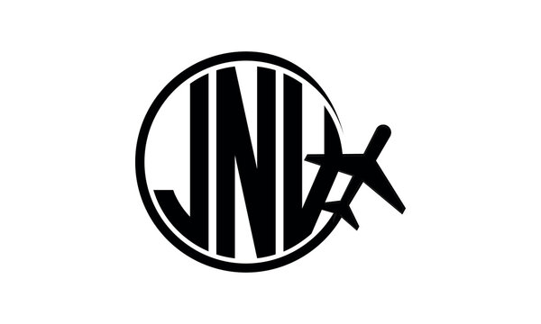 JNV three initial letter circle tour & travel agency logo design vector template. hajj Umrah agency, abstract, wordmark, business, monogram, minimalist, brand, company, flat, tourism agency, tourist