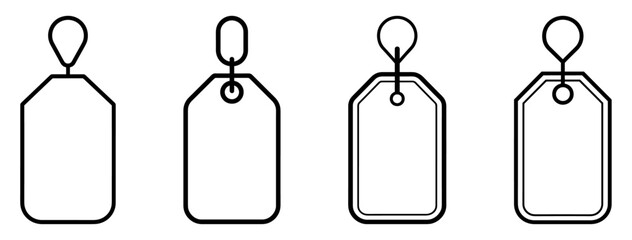 Price tag icon collection. Vector illustration isolated on white.