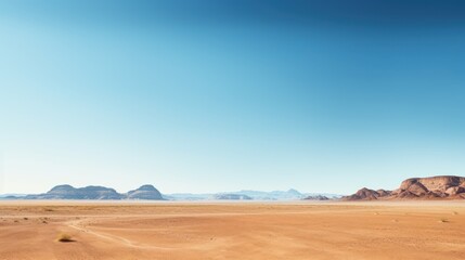 desert against clear blue sky, expanding desert, drought - Powered by Adobe