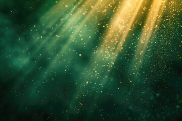 Sparkling Green and Yellow Light Particles With Bokeh Effect in Soft Focus