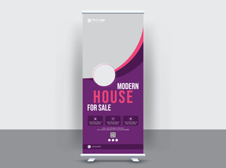 roll up x stand banner design template layout
