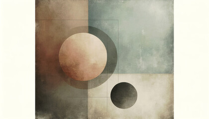 Abstract Geometric Circles on Textured Background.
