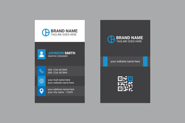 vertical corporate business card design for your business, professional and modern visiting card design.	
