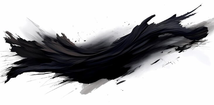 Background for banner dark brush stroke on white background
