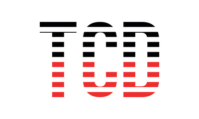 TCD three initial letter iconic line negative space minimal logo design vector template. monogram, abstract, wordmark, business, typography, minimalist, brand, company, flat, modern, unique, simple