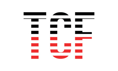 TCF three initial letter iconic line negative space minimal logo design vector template. monogram, abstract, wordmark, business, typography, minimalist, brand, company, flat, modern, unique, simple