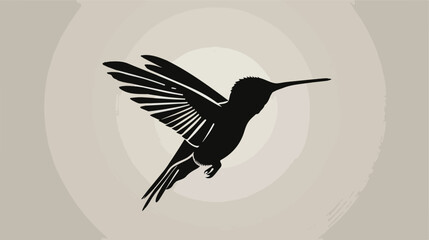 Flying Hummingbird Silhouette