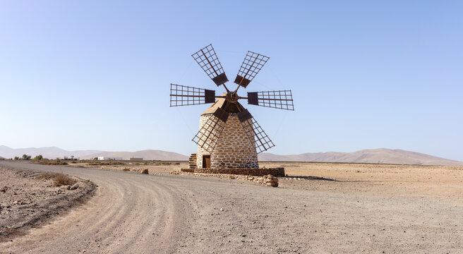Windmühle Molino de Tefia auf der Insel Fuerteventura