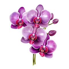Purple Orchids Flower Isolated Isolated on transparent background